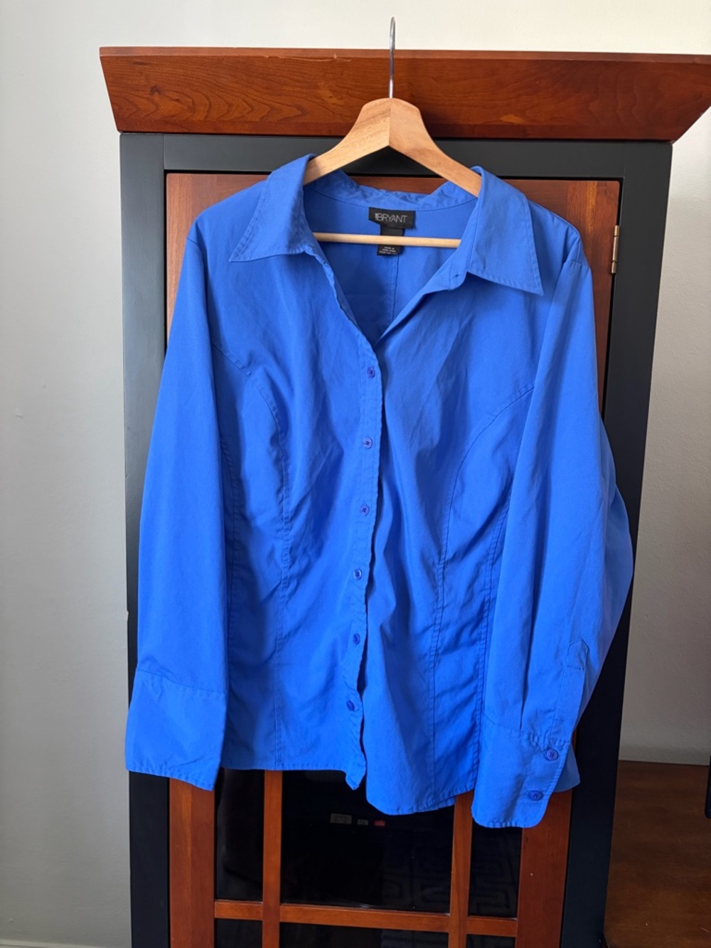 Lane Bryant Cobalt Blue Button-Down Shirt